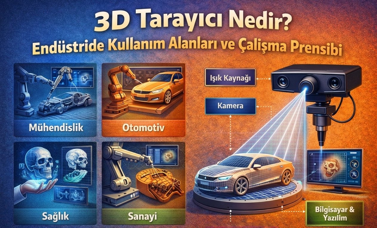 3D Scanner Nedir? Endüstride Kullanım Alanları ve Çalışma Prensibi